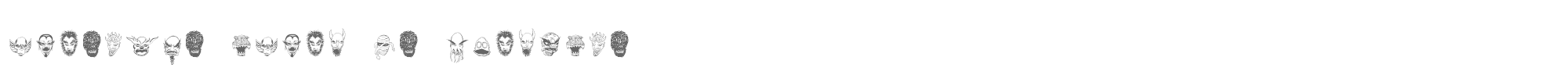 Sample characters Monsters Among US Dingbats Font